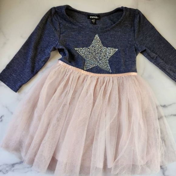 Zunie Other - Zunie girls size 4 tutu ballerina star sequin dress blue pink